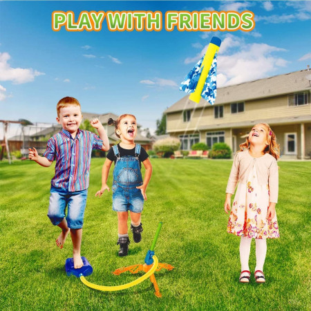 Jucarie pentru Copii, Cyrax, Lansator de Rachete cu Piciorul, un Singur Lansator, 4 Rachete Fara Lumini, 40.5 cm Inaltime, Multicolor