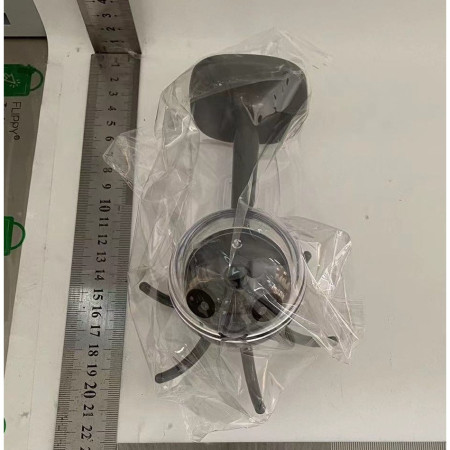 Suport Cuier pentru Perete,  Model Caracatita, Adeziv, 10 x 8.5 cm, 6 Brate, Gri