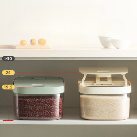 Cutie de Depozitare Cyrax, de Uz Casnic, Rezistentă la Insecte și la Umiditate, Rezervor Sigilat pentru Depozitare Alimentară, Capacitate 10 kg, 37x26x19.5 cm, Verde