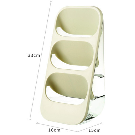 Suport - Organizator pentru Tacamuri, Cyrax, 3 Compartimente, Suport pentru Cosmetica, Ustensile, Material PP Durabil, 33 x 16 x 15 cm Verde
