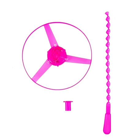 Jucarie Disc Zburator, Distractiv pentru Copii, Cyrax, Aruncator Manual din Plastic, cu Lumini, Roz