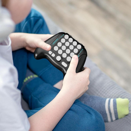 Jucarie Interactiva Pop It, Cyrax, Tip Consola, Anti-Stres, 5 Moduri de Joc, din ABS si Silicon, +3 Ani, Sunete si Lumini Model Controller, Negru