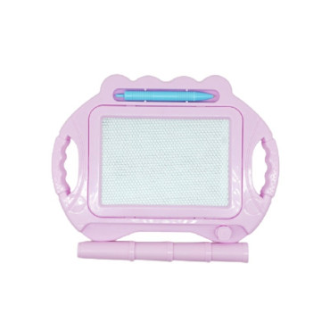 Tabla Magnetica pentru desen Cyrax, Pix, forma dreptunghi, dimensiuni 23x17 cm, Dezvolta Creativitatea, cu picioare suport, Roz Pal