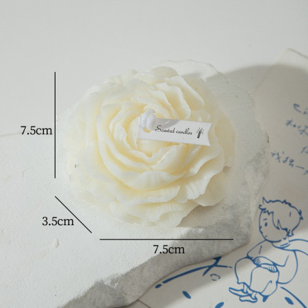 Lumanare Parfumata,  Model Trandafir, Ardere 10h, 70 g, 7.5 x 3.5 cm, Parfum de Tuberoza, Alb