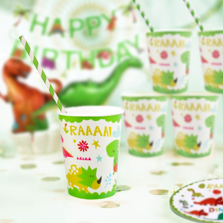 Set 10 Pahare Petrecere, Cyrax, Colectia Dino Park, 8.5 x 7 x 5 cm, din Carton, Multicolor