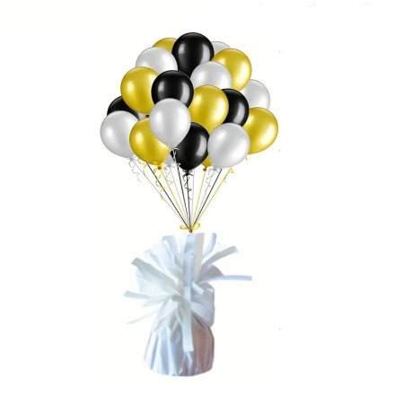 Greutate pentru Baloane cu Heliu, Cyrax, din Folie cu Franjuri, 170g, 13 x 5 x 3 cm, Alb