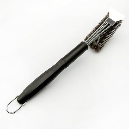 Perie de Sarma pentru Gratar, Cyrax, Maner 45 cm, din Otel inoxidabil, 45X7X10,  Negru