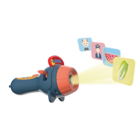 Set Jucarie Educativa, Cyrax, Proiector Tip Lanterna Pentru Copii, 6 Teme, 48 de Imagini, Cutie Depozitare, +3 ani, Albastru