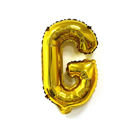 Balon Folie Metalizata Litera G, Cyrax, 80 cm, Umflati cu Heliu sau Aer, Ambalaj Individual, Pai inclus, Auriu