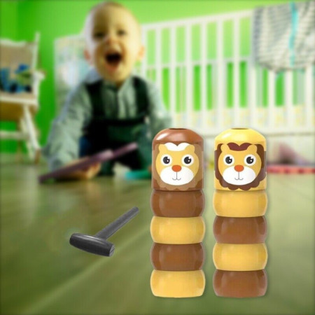 Jucarie Pentru Copii, Cyrax, Leu Indestructibil, 6 Piese Demontabile, +3 Ani, Maro/Galben