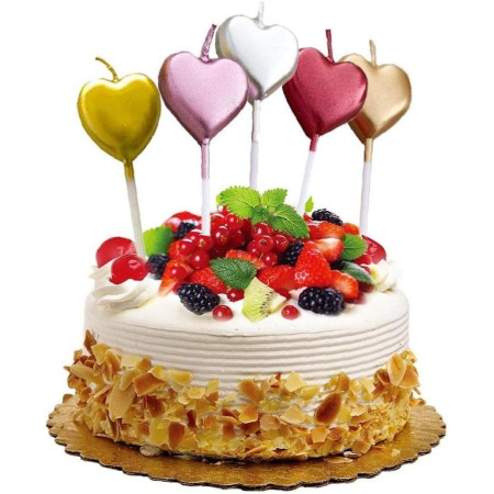 Lumanare de Tort, Cyrax, Model Inima, Party, 8.5 x 3 cm, Albastru