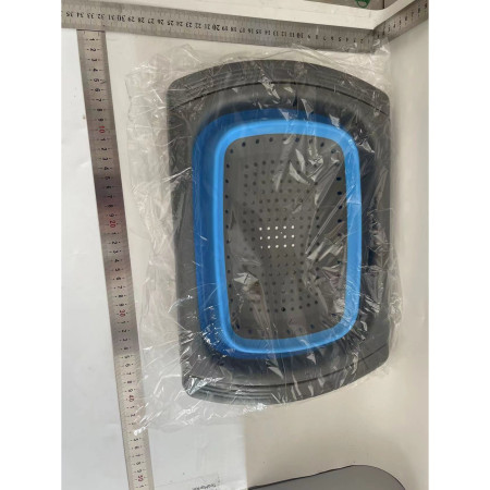 Cos de Scurgere Retractabil pentru Chiuveta, Cyrax, cu Filtru, pentru Fructe si Legume, de Uz Casnic, 39x12 cm, Design Extensibil pana la 61 cm, cu Manere de Prindere, Albastru