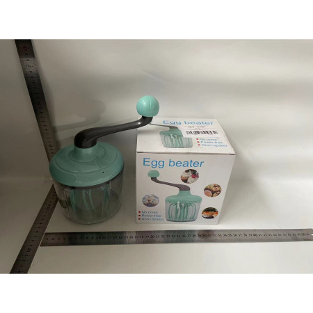 Mixer Manual, Cyrax, pentru Oua Smantana Frisca Aluat, Maner Plastic, Usor de Utilizat si Depozitat, Bol Transparent, 24.5 x 11.5 cm Verde