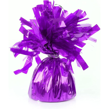 Greutate pentru Baloane cu Heliu, Cyrax, din Folie cu Franjuri, 170g, 13 x 5 x 3 cm, Mov