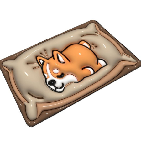 Covor de Baie,  3D, din Spuma, Antialunecare, Absorbant, 40 x 60 cm, Model Caine, Portocaliu