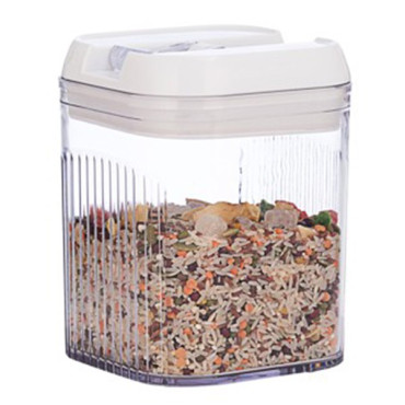 Cutie de Depozitare Alimente, Cyrax, Cutie pentru Bucatarie, Cutie pentru Condimente, din PET ABS Silicon, 12.5 x 12.5 x 16.5 cm, 461 g, 1.3L, Transparent Alb