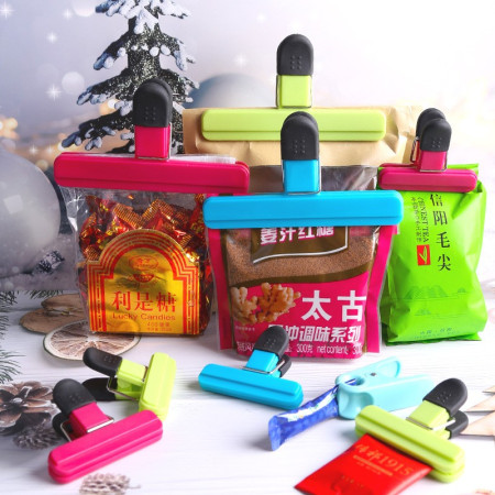 Cleste Multifunctional pentru Sigilarea Pungilor, Cyrax, din Plastic, Mentine Alimentele Proaspete, 15x7.5 cm, Albastru