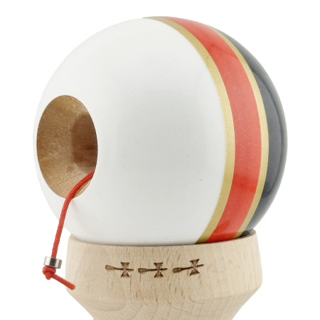 Kendama X Originala ROYAL SPIKE, Profesionala, Cyrax, Cupe Mari KING SIZE V3, Super Sticky, Gaura in Baza, Rulment Metalic, din lemn 18 cm, Ata 55 cm, Inel Rosu