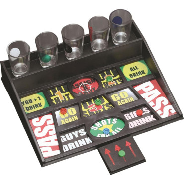 Joc de baut cu banuti Cyrax, Pahare de Shot din Sticla Incluse, distractiv si interactiv, 23x28 cm, multicolor