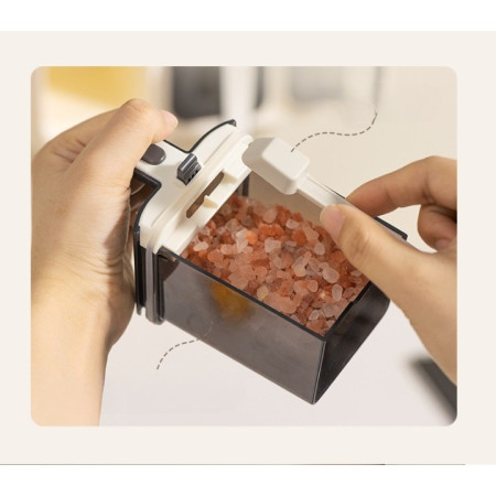 Cutie de Depozitare a Condimentelor, Cyrax, de Uz Casnic, Montare pe Perete, 3 Compartimente, 25.8 x 13.6 x 10.5cm, Alb-Negru