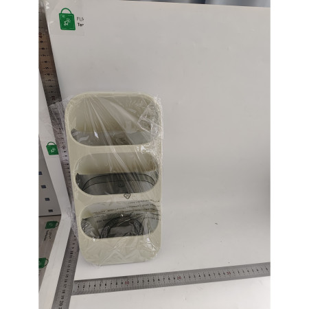 Suport - Organizator pentru Tacamuri, Cyrax, 3 Compartimente, Suport pentru Cosmetica, Ustensile, Material PP Durabil, 33 x 16 x 15 cm Verde