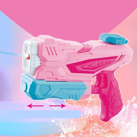 Pistol cu Apa pentru Copii, Rezervor, Pentru Piscina/Plaja, Cyrax, 6ani+,  3 duze, Roz, 300ML