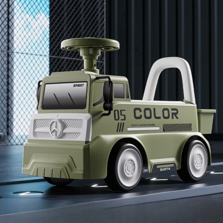 Mașinuță pentru copii, Cyrax, 3 ani, Model Camion, Sport, Claxon, Cutie Depozitare, 62x26x40 cm, Verde