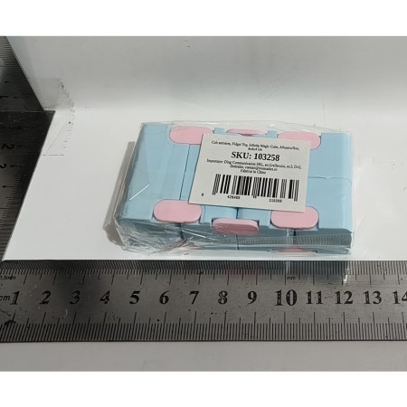 Cyrax Cub antistres, Fidget Toy, Infinity Magic Cube, Albastru/Roz, 4x4x4 cm