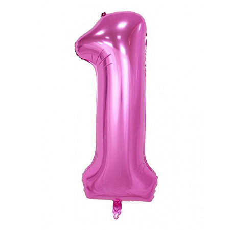 Balon din Folie Cyrax, Cifra 1, 81 cm, Pentru Aer sau Heliu, Mov
