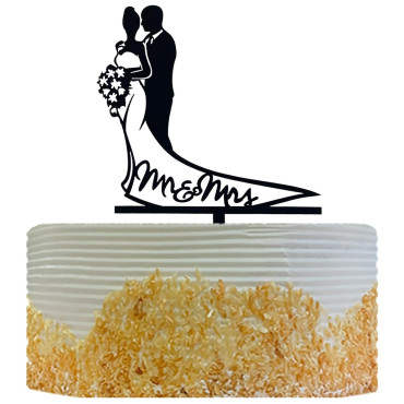 Topper Tort, Cyrax, Model 1 Mr&Mrs,  17.5 x 11 cm, Negru