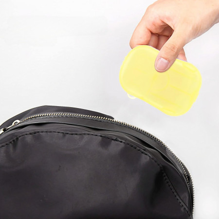 Mini Cutie de Sapun din Hartie,  de Unica Folosinta, Portabila, Potrivit pentru Calatorii, 20 foite, Galben