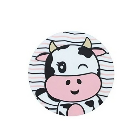 Suport pentru Pahar, Cyrax, Model Vacuta, din PVC, 10 cm, Rezistent la Caldura, Alb/Negru