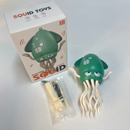 Caracatita Dansatoare, Cyrax, +3 Ani, 3 Moduri, din ABS, Incarcare USB, cu Undita Inclusa, 12.6 x 7.6 x 20.7 cm, Verde