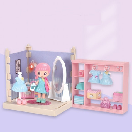 Set garderoba cu tinute, Cyrax, casa de papusi cu haine si accesorii