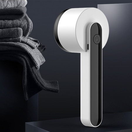 Aparat Pentru Curatat Scame, Par Si Praf,  Trimmer pentru Diferite Tipuri De Material, Cu Lame Din Otel Inoxidabil, Maner Ergonomic, Incarcare Prin USB, Alb