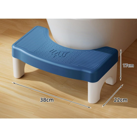 Scaunel WC, Cyrax, Tratament Impotriva Hemoroizilor si Constipatiei, Scaun Inaltator WC Copii, Suport Picioare WC, Taburet Inaltator Pozitia Corecta Ghemuit Pe WC, Plastic Rezistent, 17x22x38 cm, Albastru