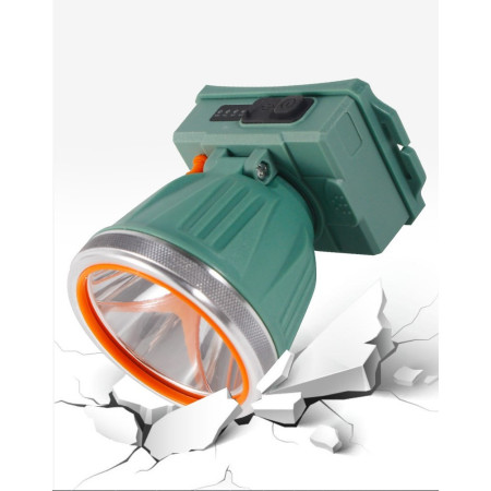 Lanterna LED de Montat pe Cap,  cu Raza Lunga de Zoom, Reincarcabila USB, Far Telescopic, Rezistent la Apa, Reglabil, pentru Pescuit in Aer Liber, Camping, Lumina Puternica, Lanterna, 10.5x8x6.5 cm, Verde Inchis