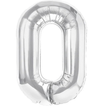 Balon Folie Metalizata Litera O, Cyrax, 40 cm, Umflati cu Heliu sau Aer, Ambalaj Individual, Pai inclus, Argintiu
