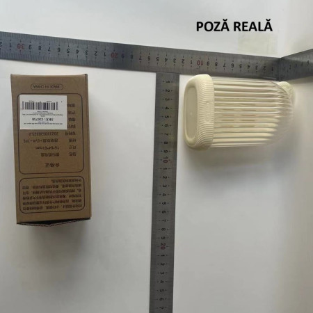 Sapuniera de Calatorie,  Suport pentru Sapun cu Scurgere a Apei, Recipient cu Capac Depozitare, Savoniera pentru Baie, 12.6x6.1x8.4cm, Crem