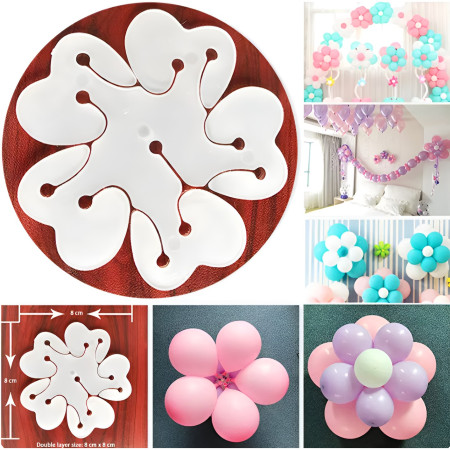 Suport pentru Baloane, Cyrax, Care Formeaza o Floare, cu Doua Straturi, pentru 11 Baloane, 8x8cm, 4.6g