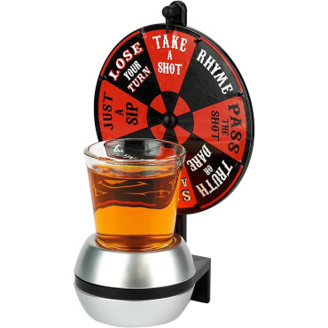 Joc roata cu shoturi Cyrax, pentru petrecere, 16 x 10 x 7 cm, pahar inclus