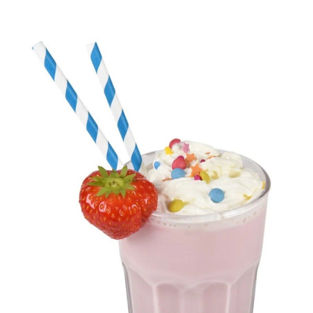 Set 25 Paie, Cyrax, din Hartie, 20 cm, Model cu Dungi, Alb/Albastru Inchis