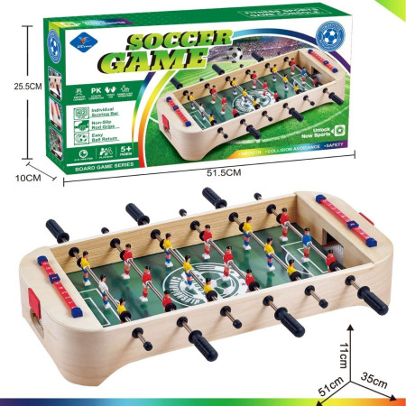 Masa de Fotbal cu Teren, Cyrax, fara Picioare, 6 Manere, Tablou de Scor, 51.5 x 10 x 25.5 cm, din Lemn/Otel, Crem/Verde