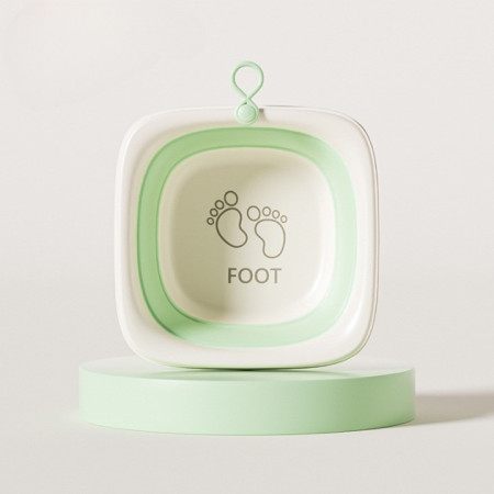 Cada Pliabila pentru Baie pentru Copii, Cyrax, Cadita pentru Bebelusi, Model Patrat pentru Picioare, Verde, 32x27.5x3.7 cm, 4 L