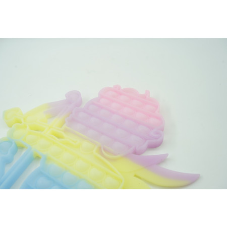 Jucarie antistres din silicon Cyrax, Pop it Now and Flip It , 40x45 cm, Cupidon, Fosforescent, Multicolor
