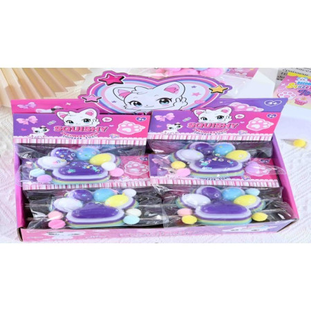 Jucarie Antistres Squishy, Cyrax, Labuta de Pisica Squeeze Toys, cu Revenire Lenta, 7.5 cm, Model 270513, Multicolor