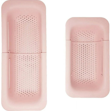 Cos pentru Scurgere Chiuveta de Bucatarie, Cyrax, Plastic, Telescopic, 36x20x5 cm, Roz