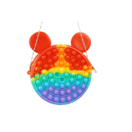 Jucarie antistres din silicon, Pop it Now and Flip It, Cyrax, Geanta, Model 1, Multicolor