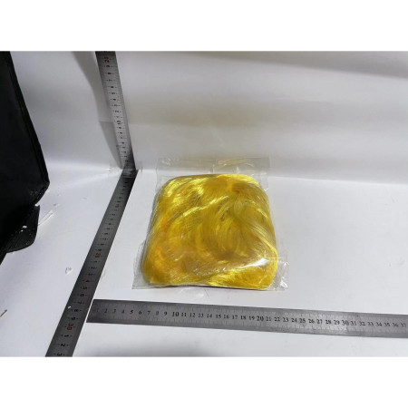 Peruca Cosplay, Cyrax, Tunsoare Bob cu Breton, pentru Carnaval, Halloween, Petreceri Tematice, din PET, Marime Universala, Galben