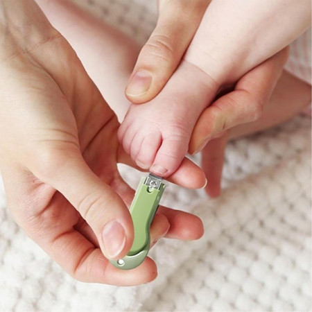 Set 4in1 de Ingrijire Unghii pentru Bebelusi, Cyrax, Cutie de Depozitare Tip Cerb, 0-6 Ani, 11 x 6 x 11 cm, Verde